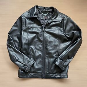 Emporio Armani collection black leather jacket Size Medium